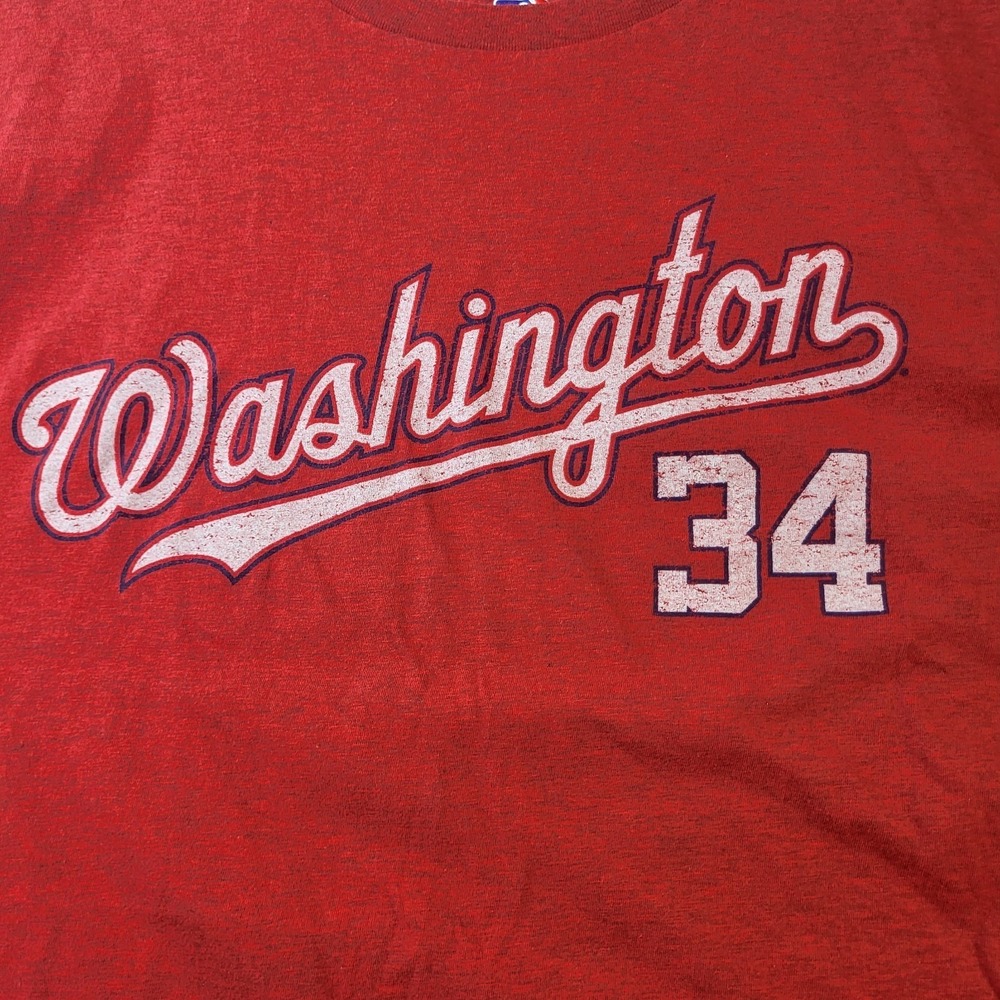 Washington Nationals Shirt Men's L Red MLB Baseball Bryce Harper 34 Graphic Logo